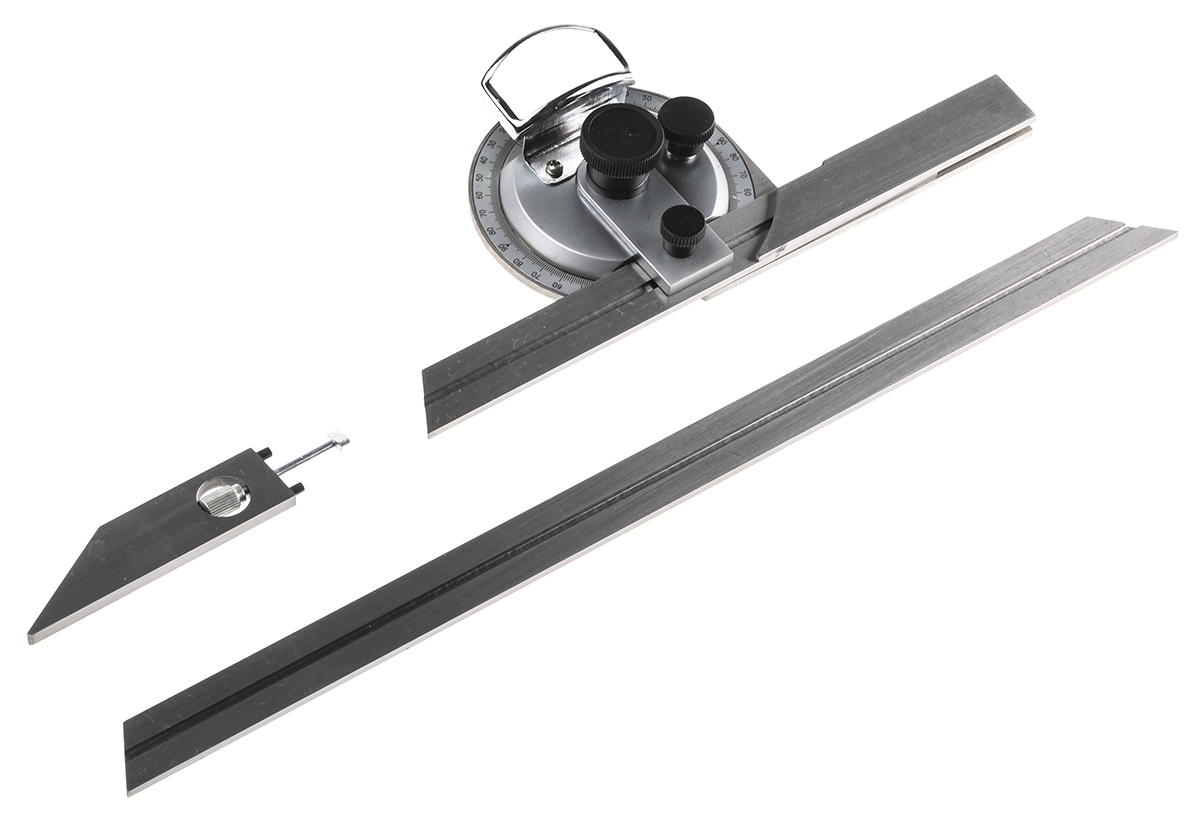 400-300mm MikronTec Metric Bevel Protractor, 300 mm Stainless Steel Blade