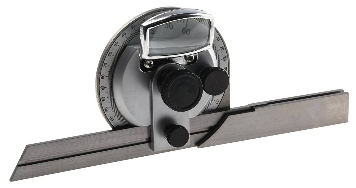 400-300mm MikronTec Metric Bevel Protractor, 300 mm Stainless Steel Blade