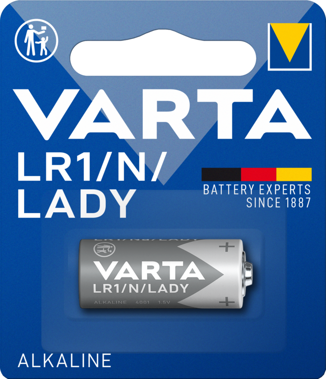 4001101401 Varta LR1 Non-Rechargeable Battery, 1.5 V, 12 mm Diameter