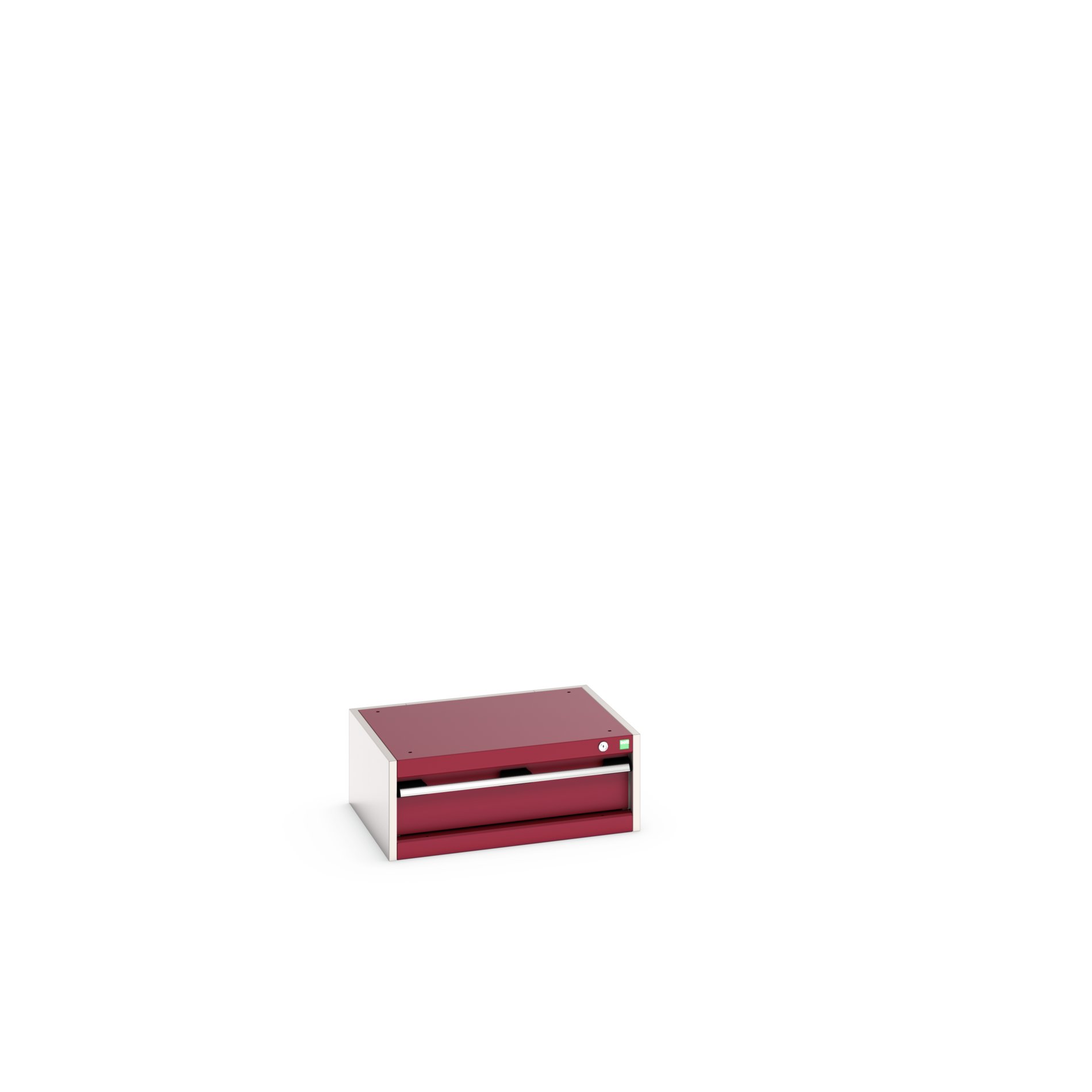Bott Cabinet 1, Steel, 250 mm x 650mm x 525 mm, Light Grey, Red
