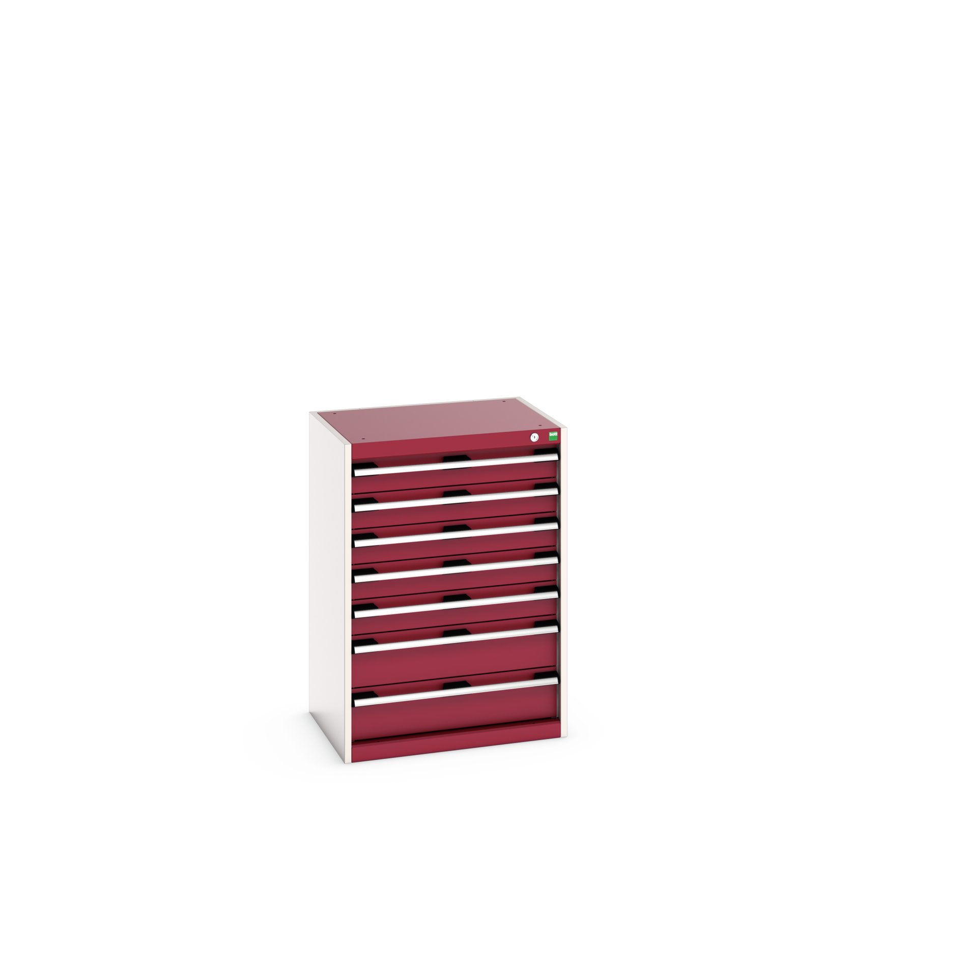 Bott Cabinet 7, Steel, 900 mm x 650mm x 525 mm, Red, Light Grey