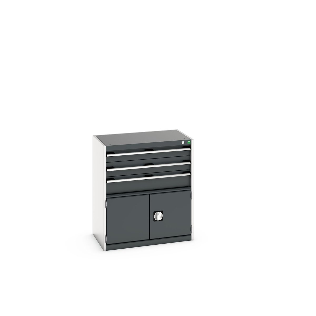 Bott 2 Door, 3 Drawer Sheet Steel Floor Standing Cabinet 900 mm 800mm, 525 mm