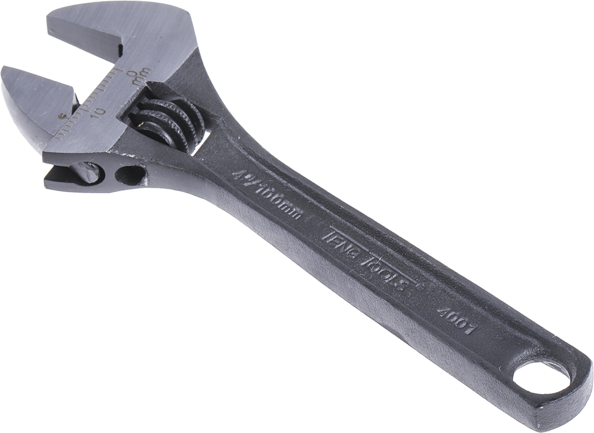 4001 Teng Tools Adjustable, 100mm Overall, 17 mm Jaw Capacity, Metal Handle