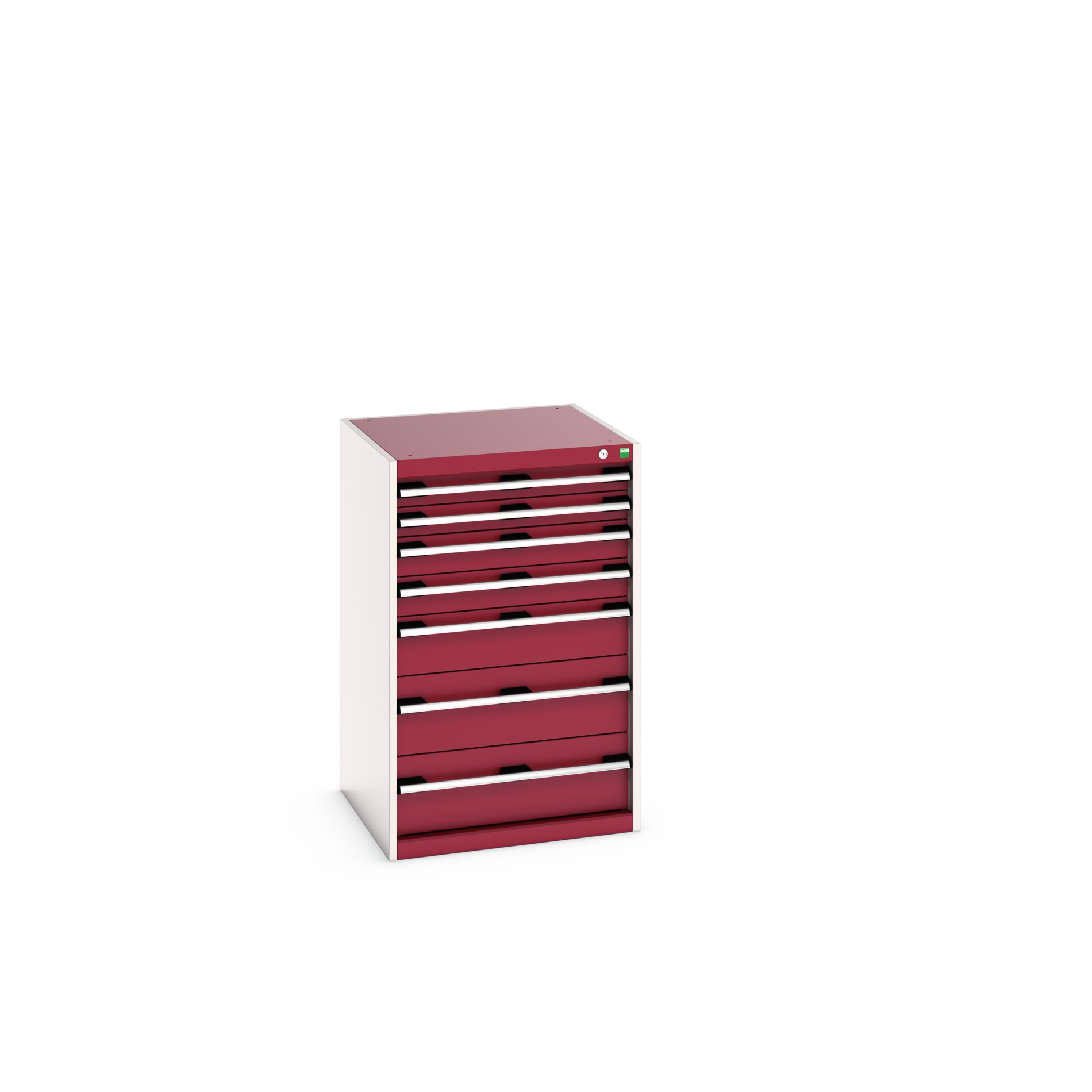 Bott Cabinet 7, Steel, 1000 mm x 650mm x 650 mm, Red