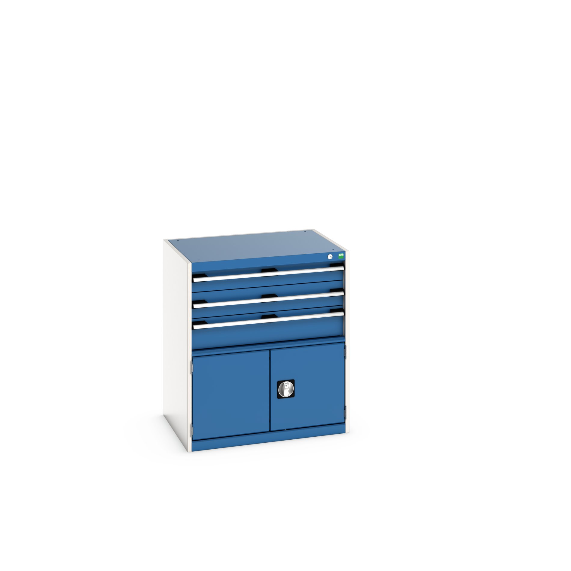 Bott 2 Door, 3 Drawer Sheet Steel Floor Standing Storage Cabinet 900 mm 80mm, 650 mm