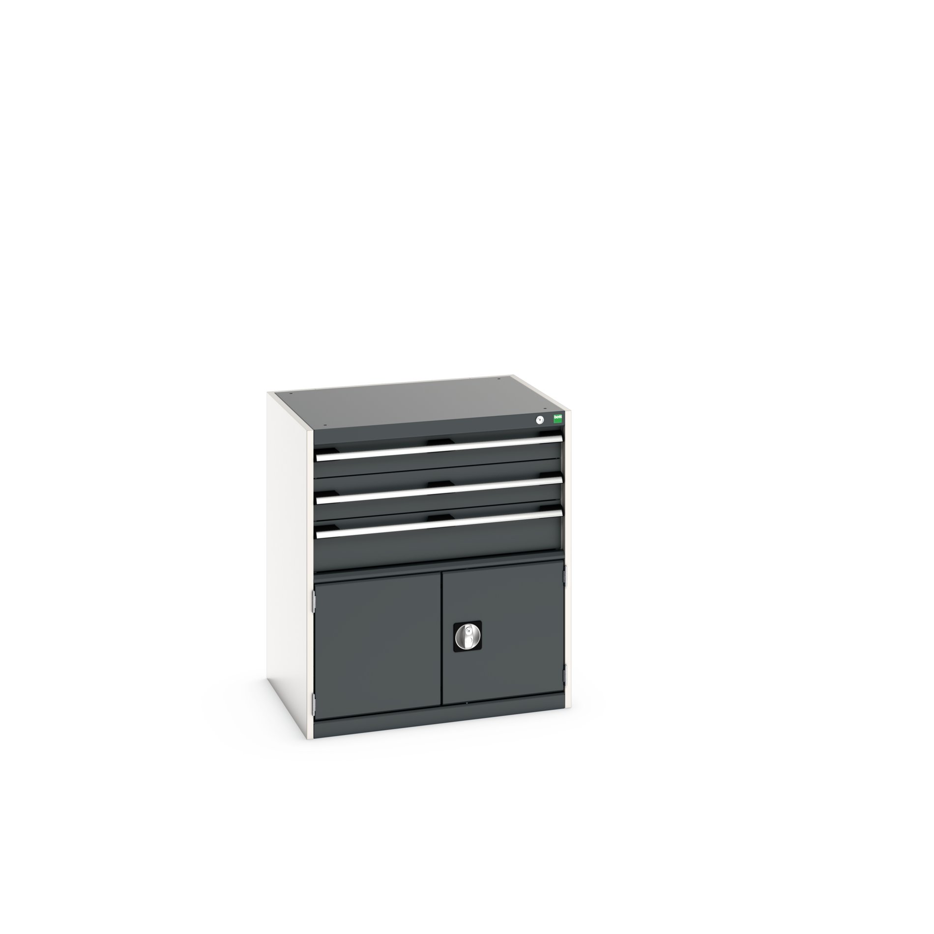 Bott 2 Door, 3 Drawer Sheet Steel Floor Standing Storage Cabinet 900 mm 80mm, 650 mm