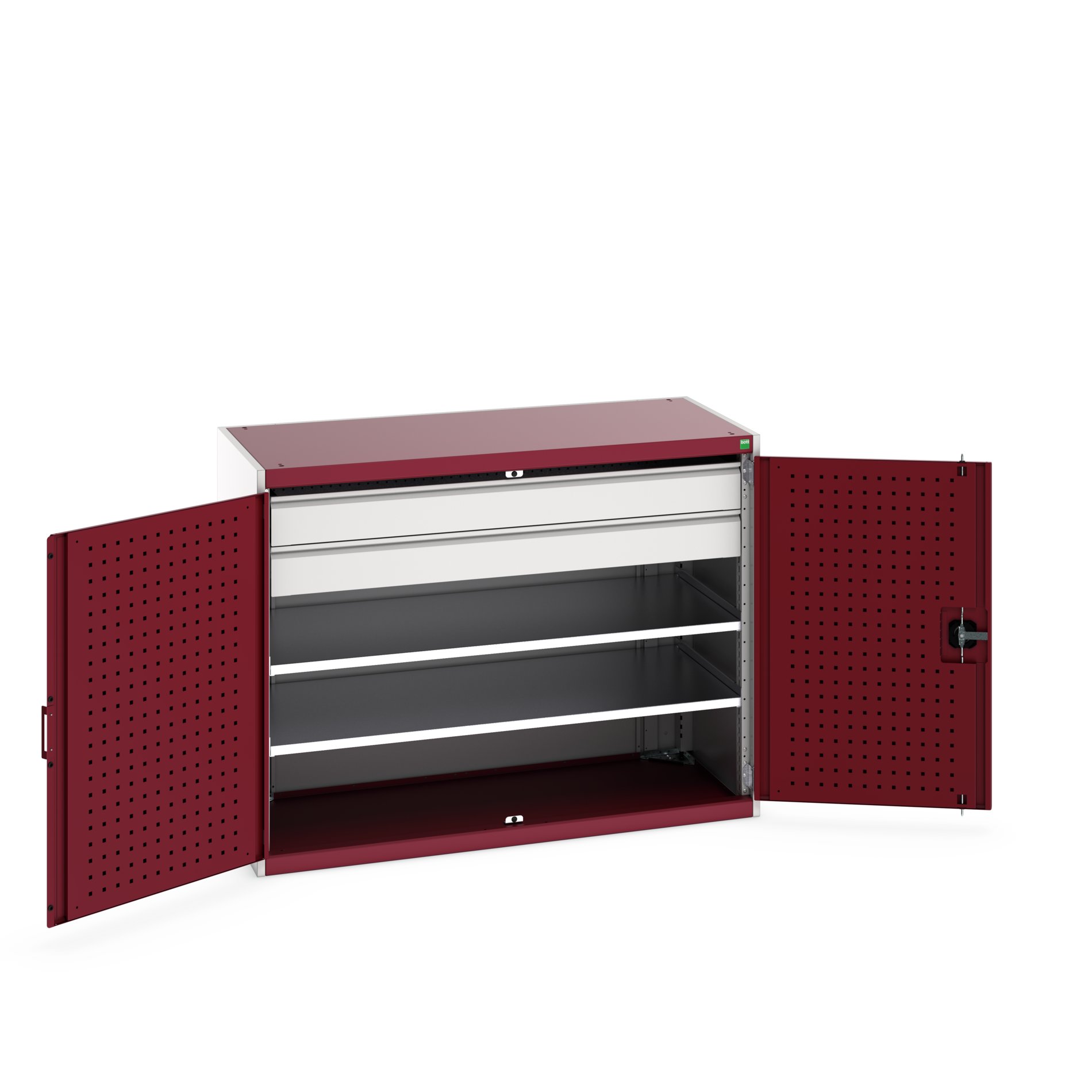 Bott 2 Door, 2 Drawer Sheet Steel Floor Standing Cupboard 1000 mm 1300mm, 650 mm