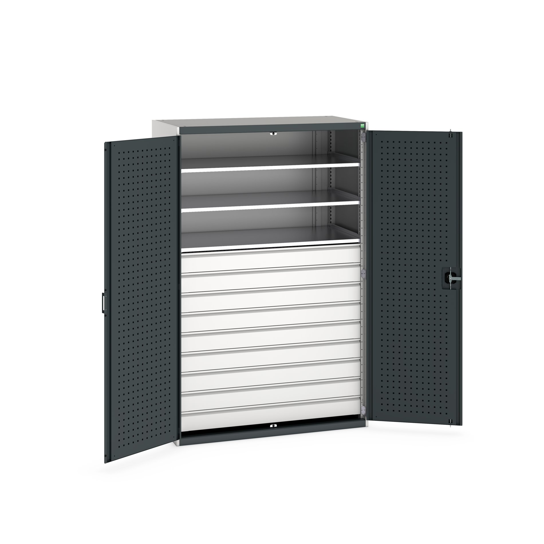 Bott 2 Door, 9 Drawer Sheet Steel Floor Standing Cupboard 2000 mm 1300mm, 650 mm