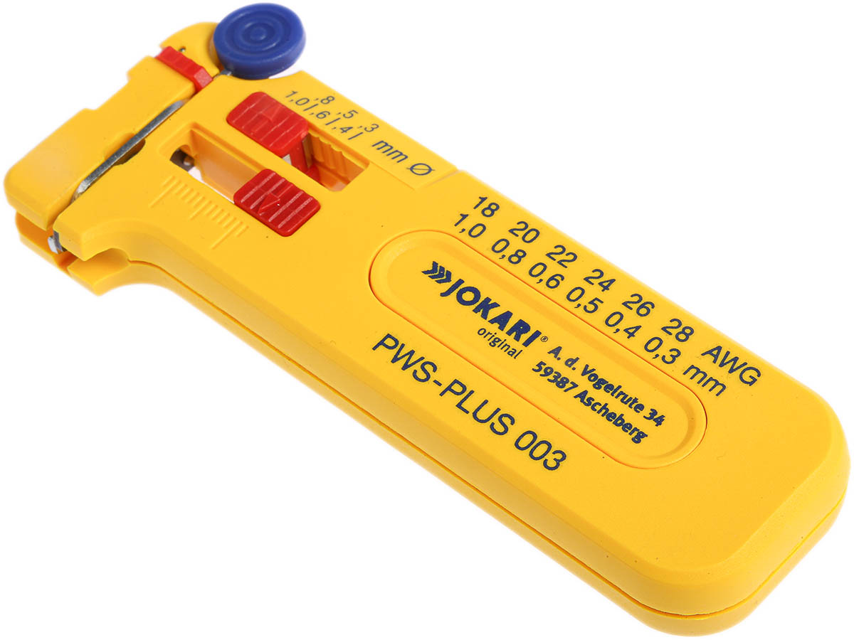 Jokari PWS-PLUS Series Ethernet Insulated Wire Stripper, 0.3 to 1 mm, 1 mm Overall
