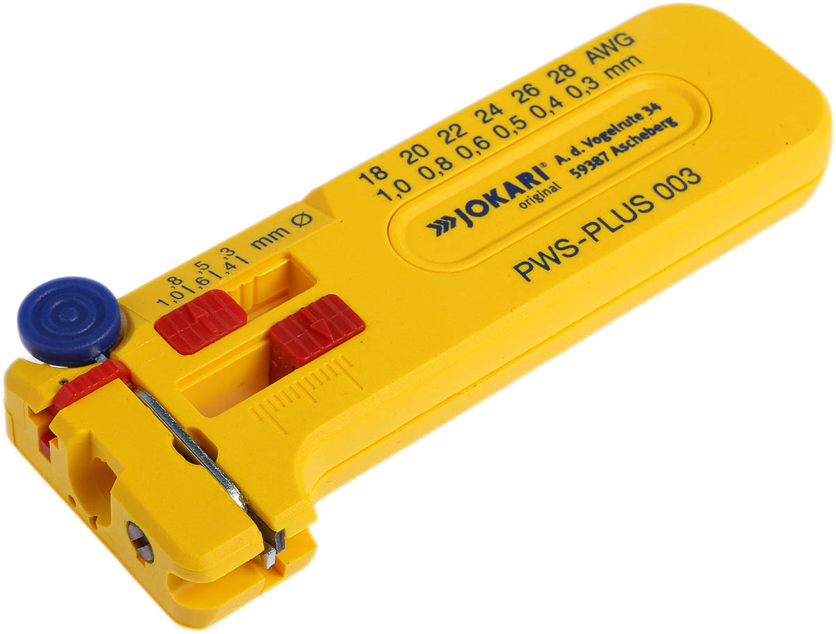 40026 Jokari PWS-PLUS Series Ethernet Insulated Wire Stripper, 0.3 to 1 mm, 1 mm Overall