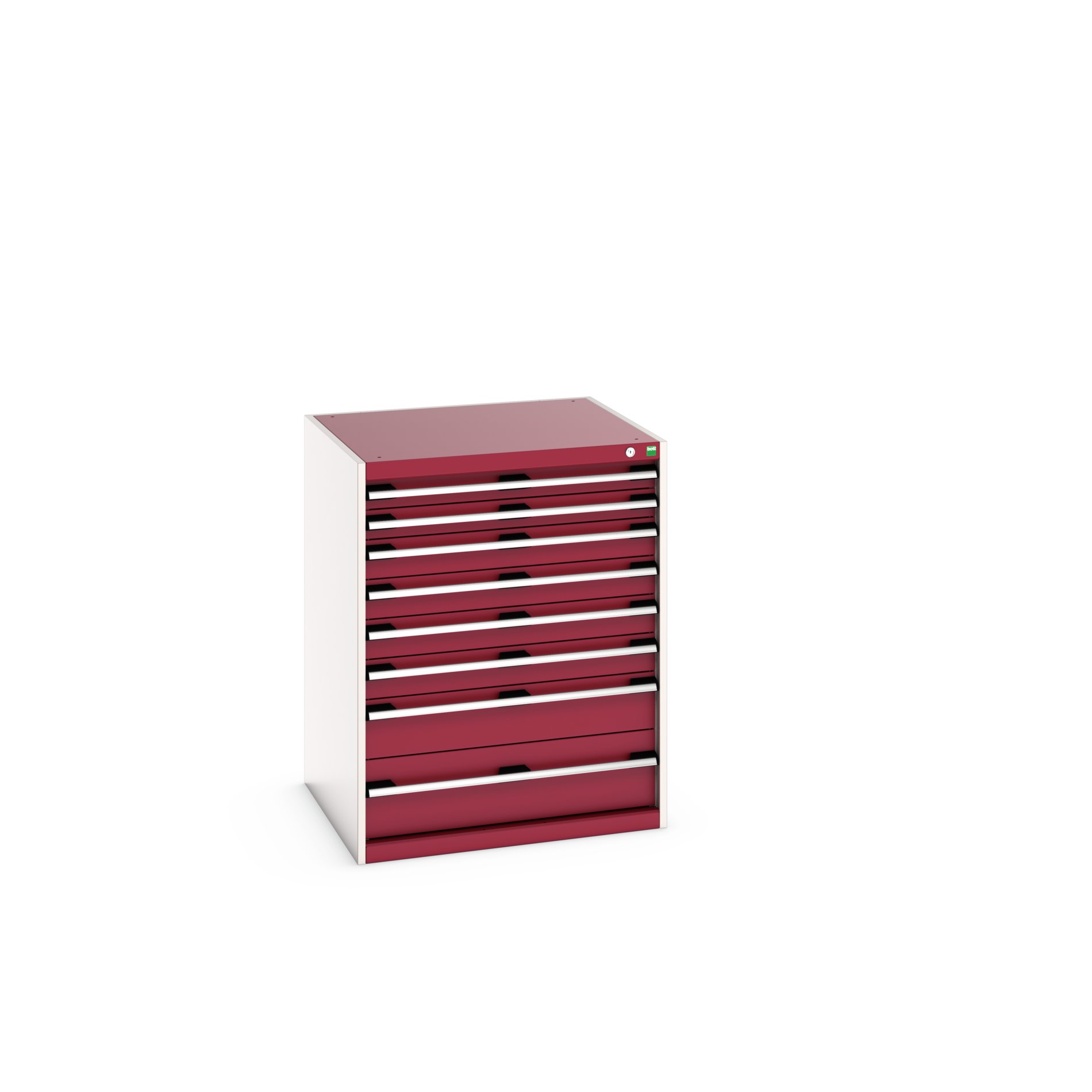 Bott Cabinet 8, Steel, 1000 mm x 750mm x 800 mm, Red