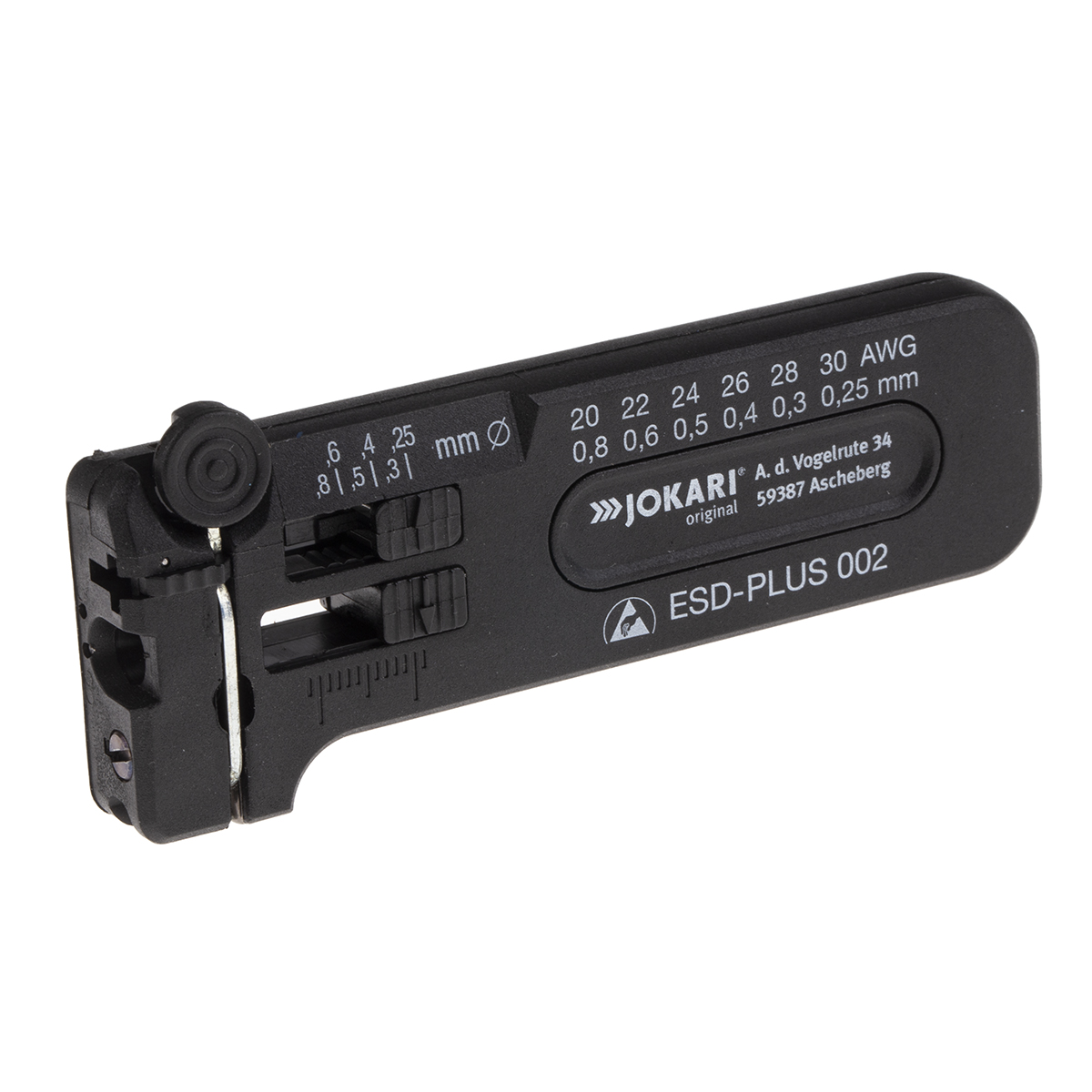 Jokari ESD-PLUS Series Ethernet Insulated Wire Stripper, 0.25 to 0.8 mm, 0.8 mm Overall