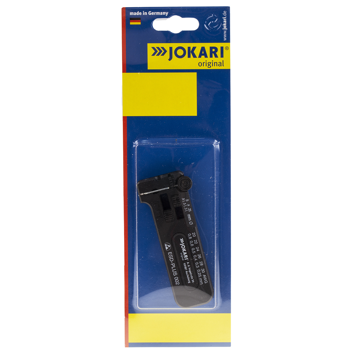 40028 Jokari ESD-PLUS Series Ethernet Insulated Wire Stripper, 0.25 to 0.8 mm, 0.8 mm Overall