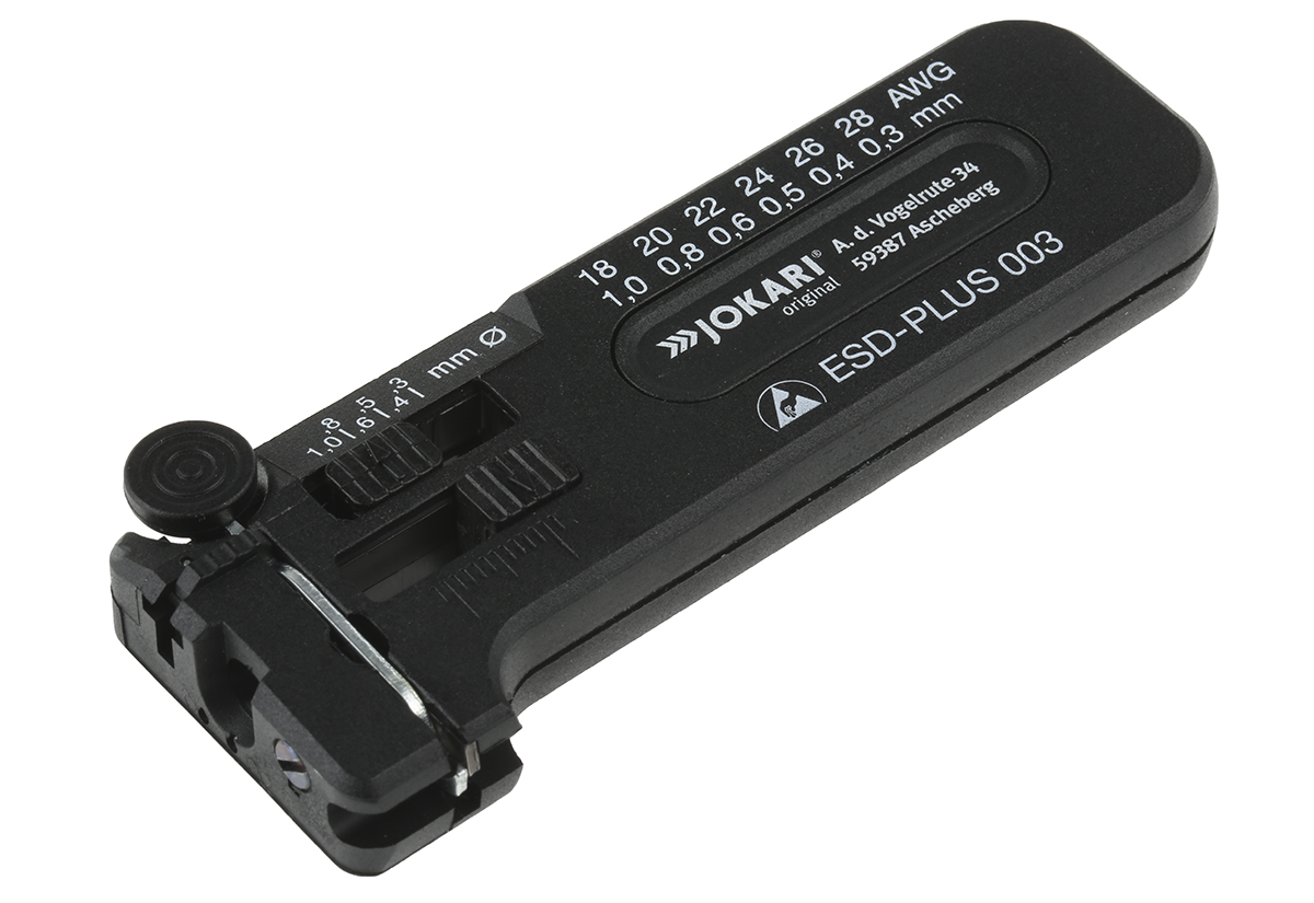 Jokari ESD-PLUS Series Ethernet Insulated Wire Stripper, 0.3 to 1 mm, 1 mm Overall