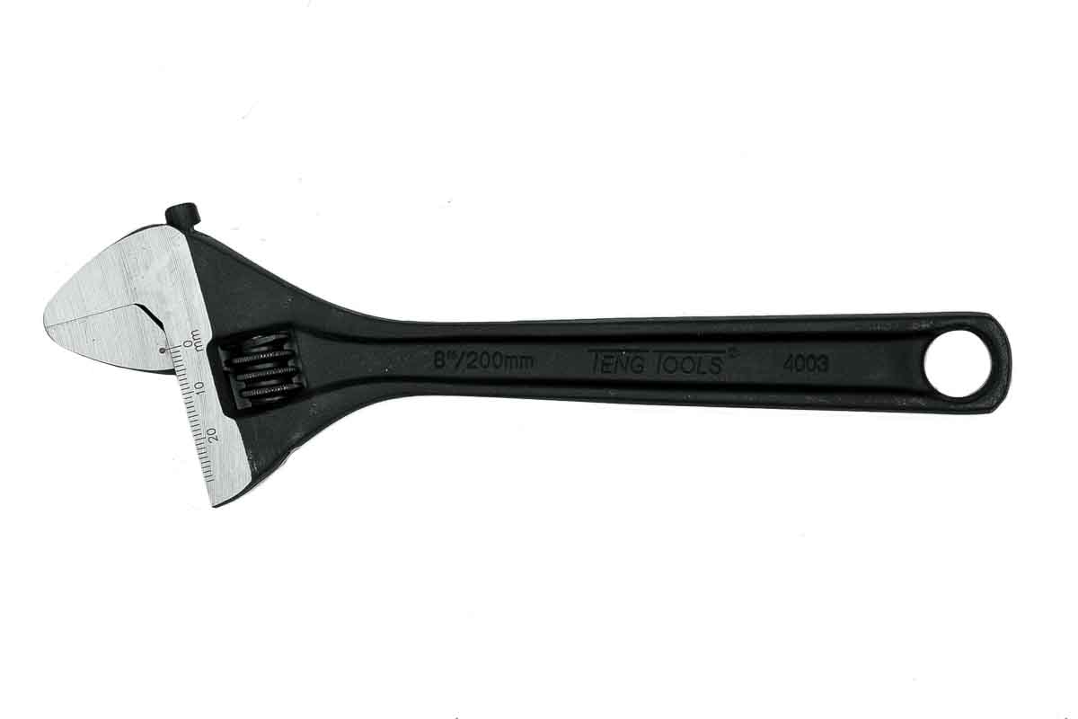 Teng Tools Adjustable, 200mm Overall, 28 mm Jaw Capacity, Metal Handle