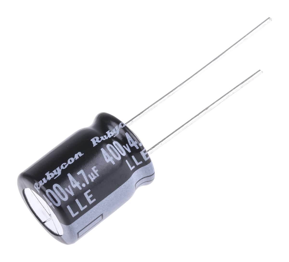 Rubycon 4.7 μF Capacitor 400V dc, Radial, Through Hole - 400LLE4,7MEFC10X12.5 Radial Lead