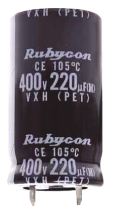 Rubycon 680 μF Capacitor 400V dc, Snap-in Radial Lead