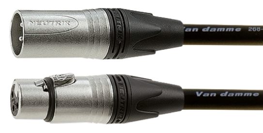 Van Damme Male XLR5 to Female XLR5 XLR Cable, Black, 15 m