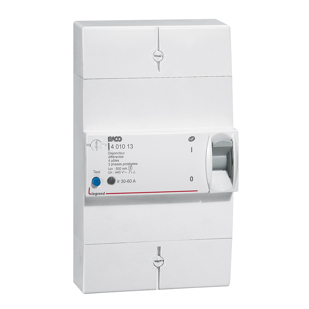 Legrand 15 to 90 A (2 Poles), 10 to 60 A (4 Poles) Circuit Breaker - 4-Pole, Screw, 60A Current Rating, 3600 A, 440V ac