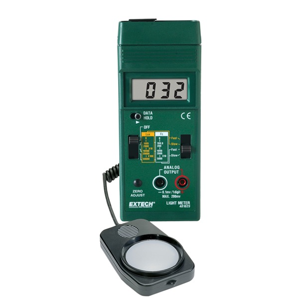 Extech 401025 Light Meter, 2000lx to 50000 lx, ±5 %