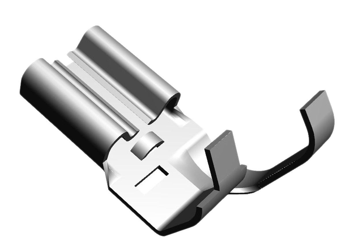 TE Connectivity FASTON .250 Grey Uninsulated Female Spade Connector, Flag Terminal, 6.35 x 0.81mm Tab Size, 0.8mm² to