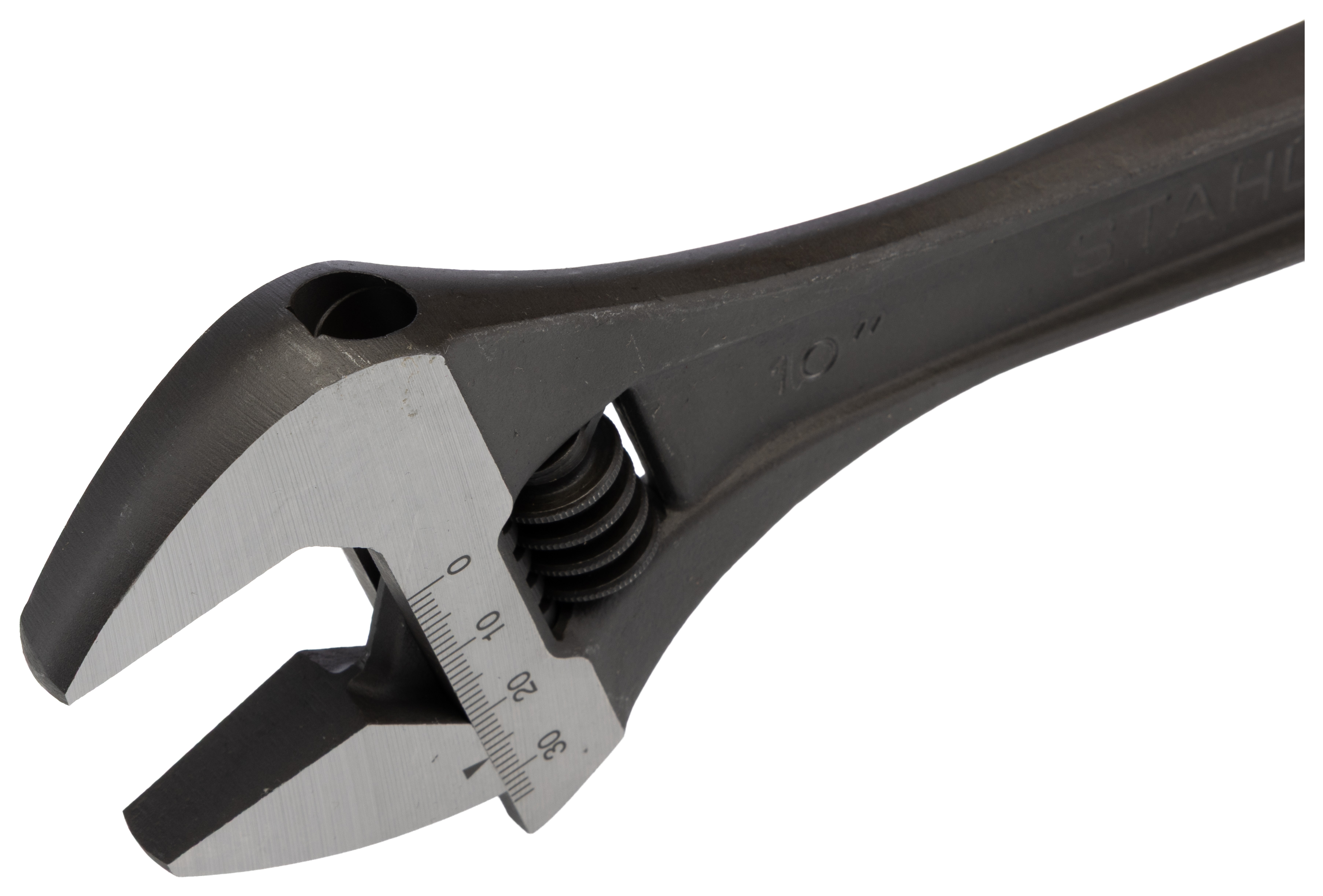 40260110 STAHLWILLE Adjustable Wrench, 259mm Overall, 34 mm Jaw Capacity, Straight Handle