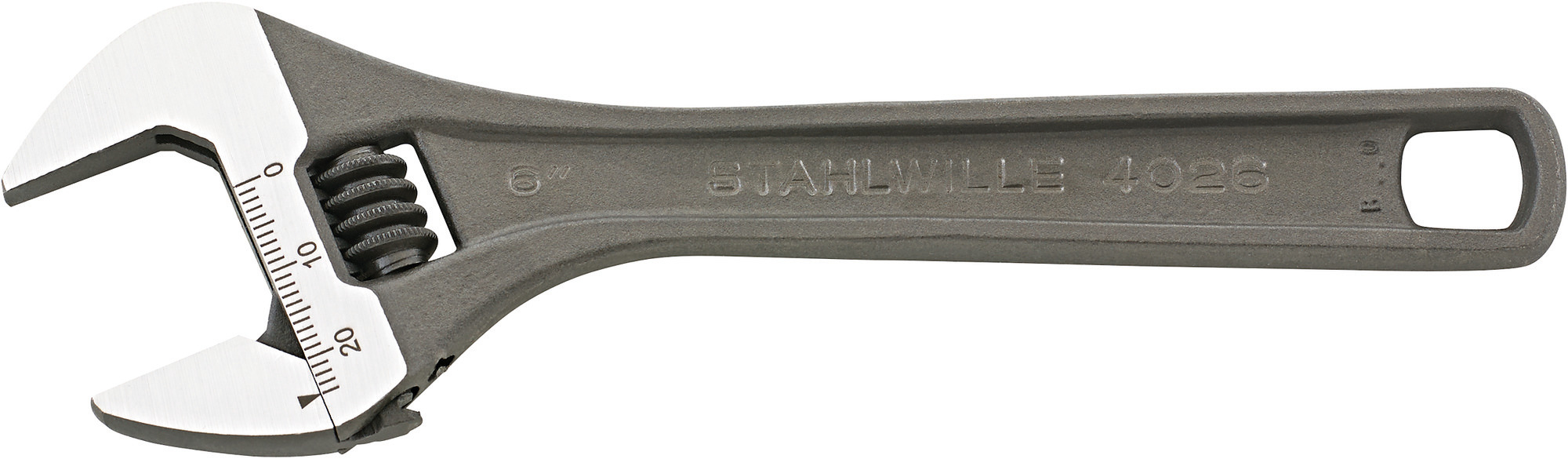 STAHLWILLE Adjustable Spanner, 462 mm Overall, 53 mm Jaw Capacity, Straight Handle