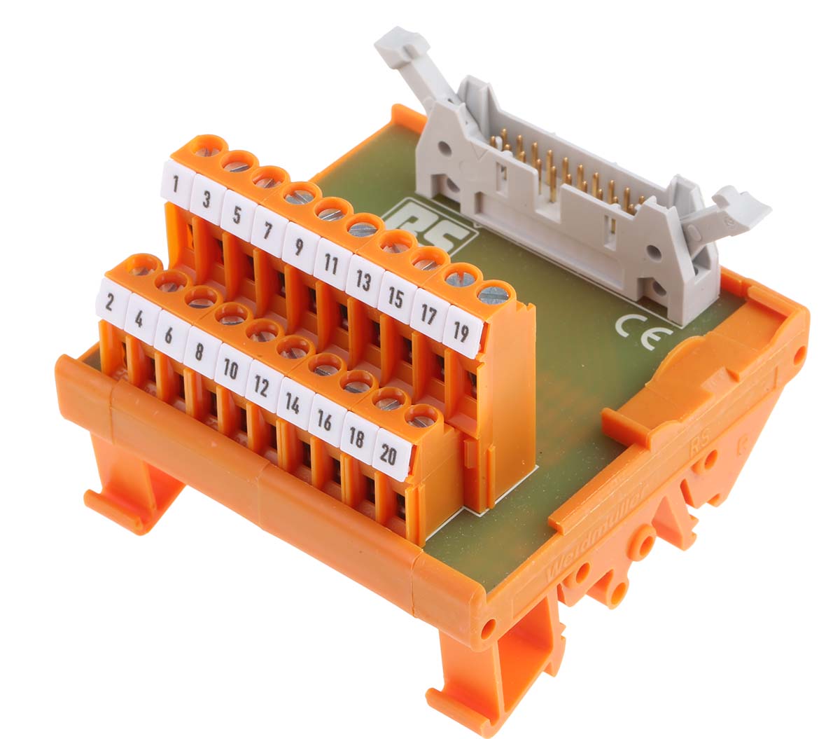 403-314 RS PRO 20-Contact Male Interface Module, IDC Connector, DIN Rail, 1A