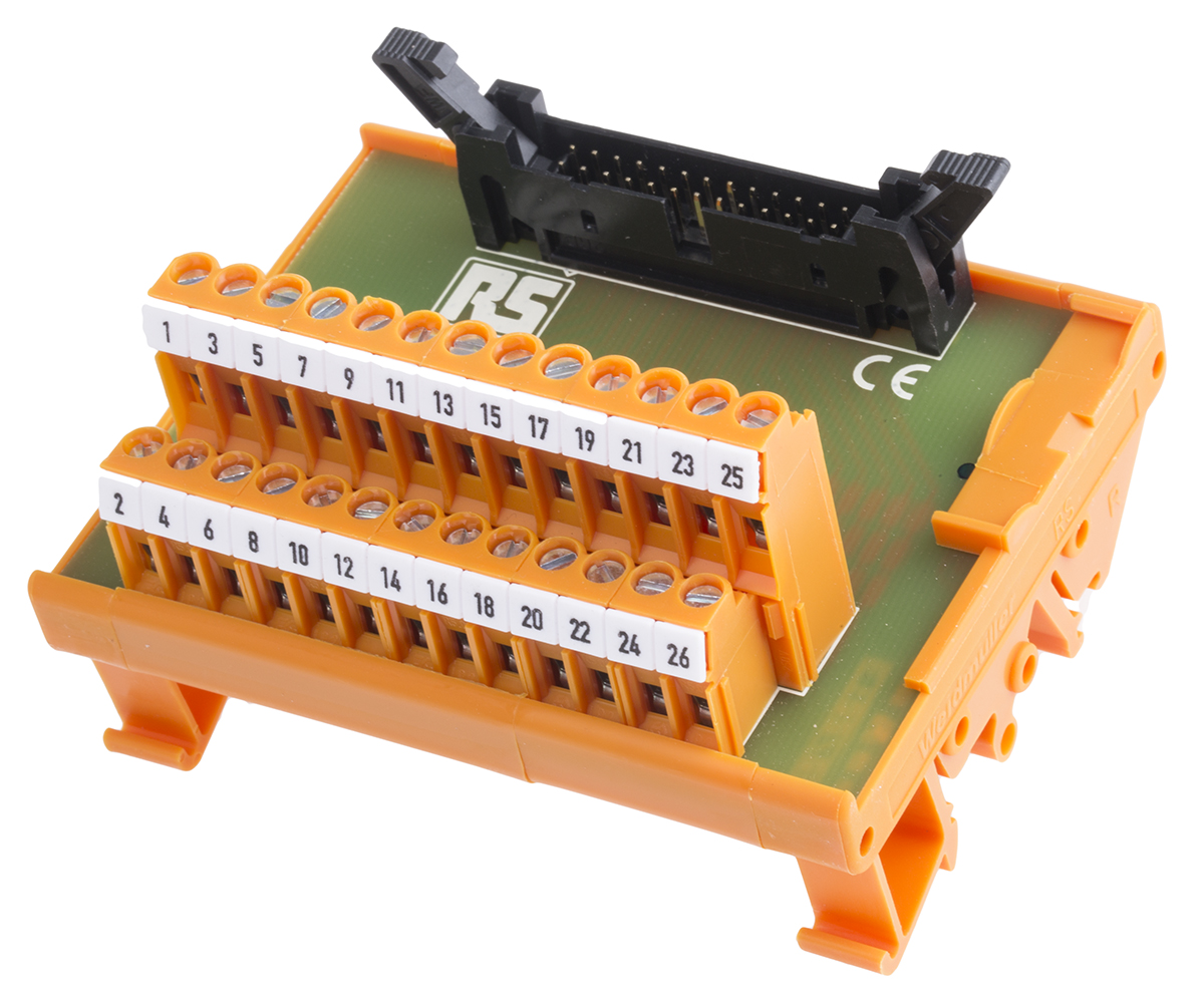RS PRO 26-Contact Male Interface Module, IDC Connector, DIN Rail, 1A