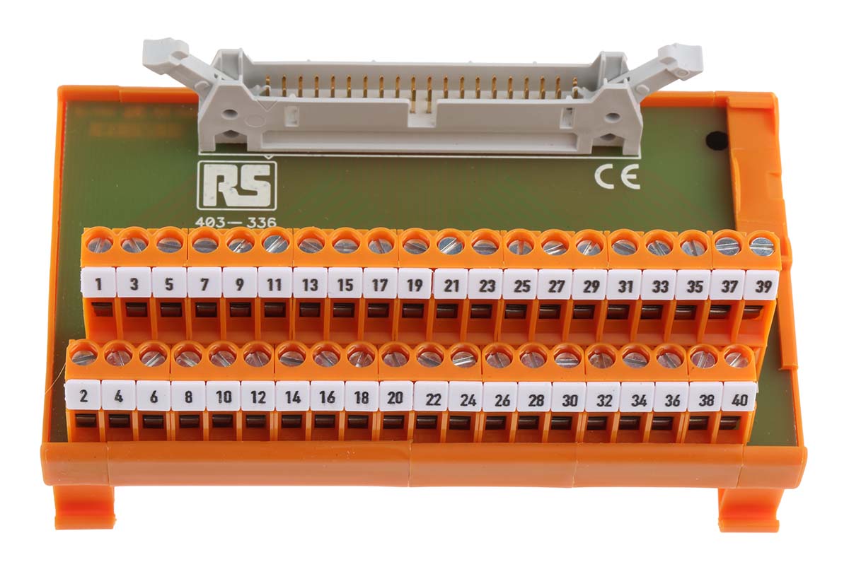 RS PRO 40-Contact Male Interface Module, IDC Connector, DIN Rail, 1A