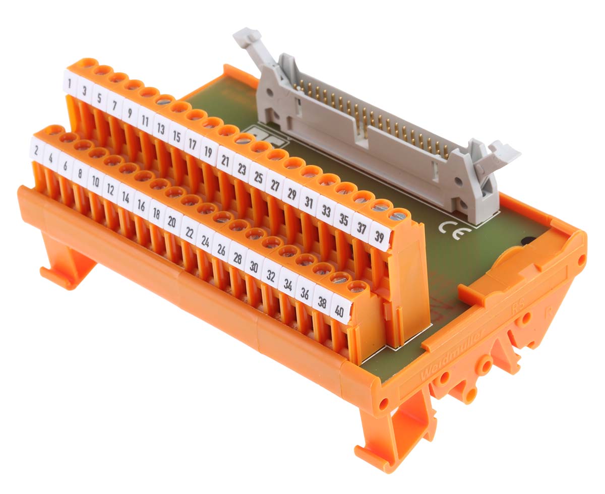 403-336 RS PRO 40-Contact Male Interface Module, IDC Connector, DIN Rail, 1A