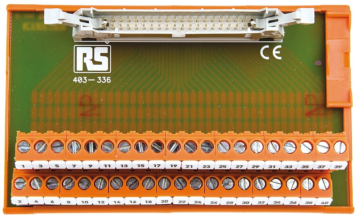 403-336 RS PRO 40-Contact Male Interface Module, IDC Connector, DIN Rail, 1A