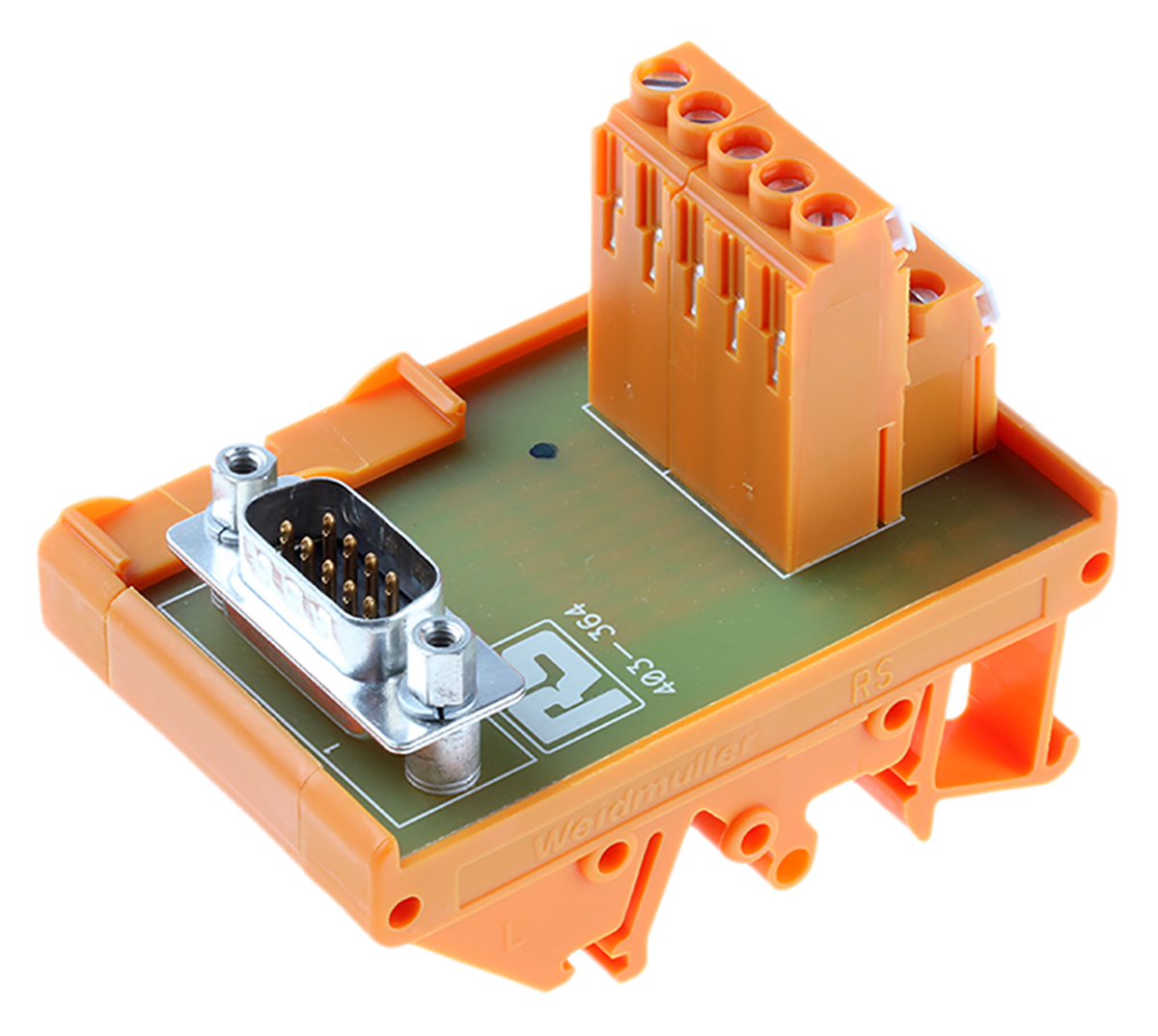 403-364 RS PRO 9-Contact Male Interface Module, D-Sub Connector, DIN Rail, 1A