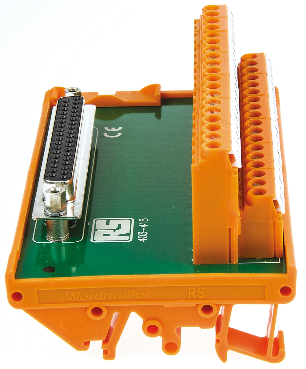 403-415 RS PRO 37-Contact Female Interface Module, D-Sub Connector, DIN Rail, 1A