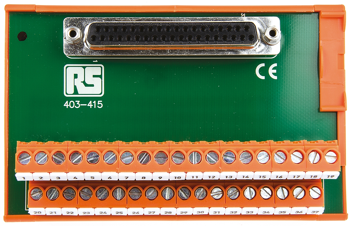 403-415 RS PRO 37-Contact Female Interface Module, D-Sub Connector, DIN Rail, 1A