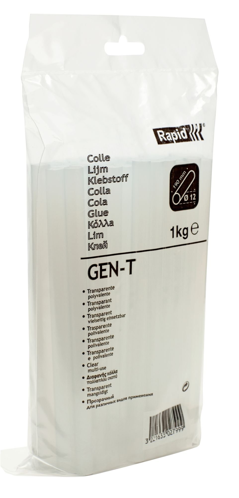 Rapid Rapid 12 mm Professional Glue Multi Purpose GEN-T Glue Stick 1 kg, White