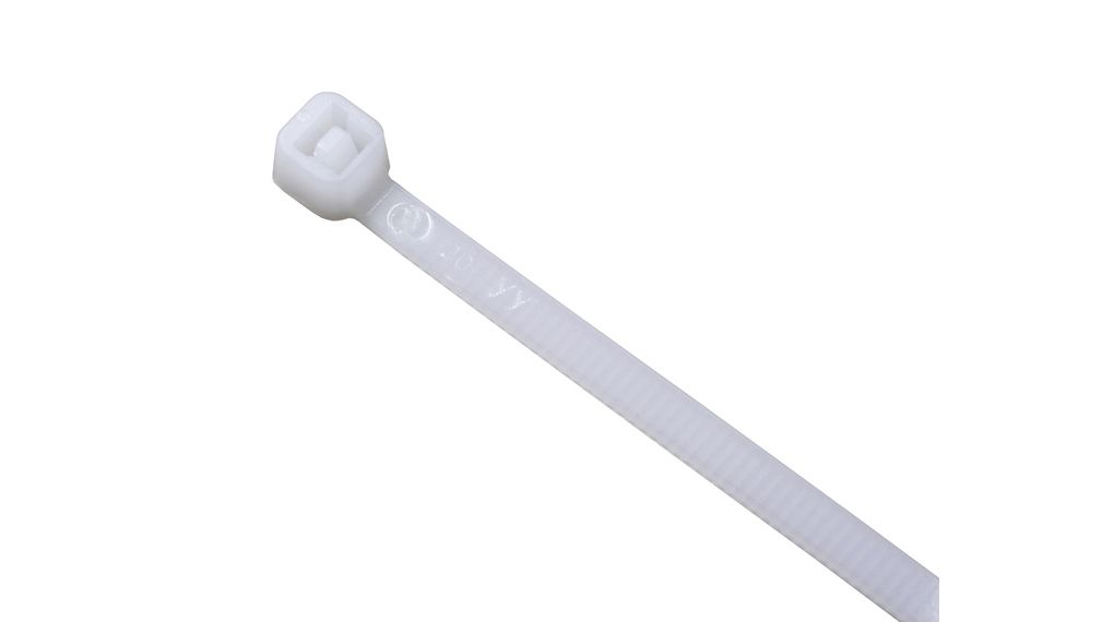 RND Cable Ties, 186mm x 4.8 mm, Natural Polyamide, Pk-100units