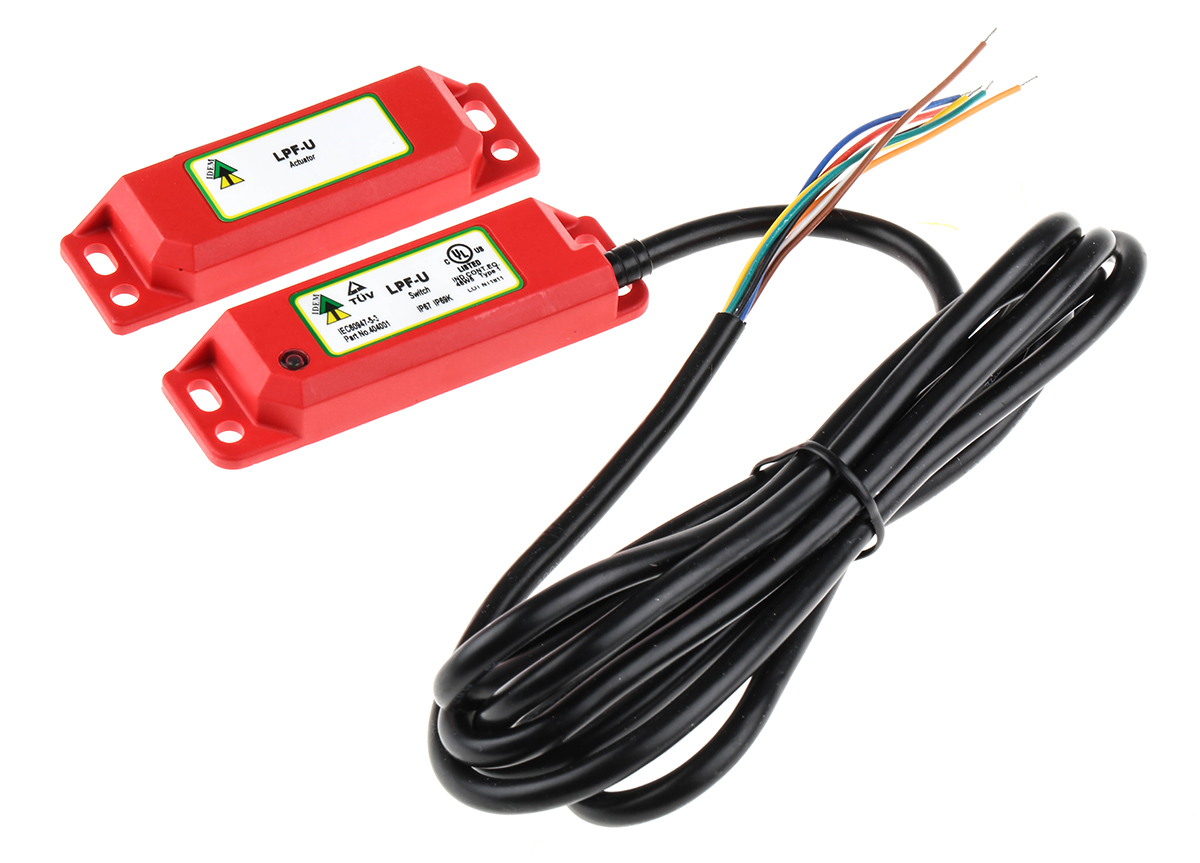 IDEM LPF-RFID-U Series Non-Contact Safety Switch, Plastic Housing, 24V dc, 2 NC, 2 m Cable