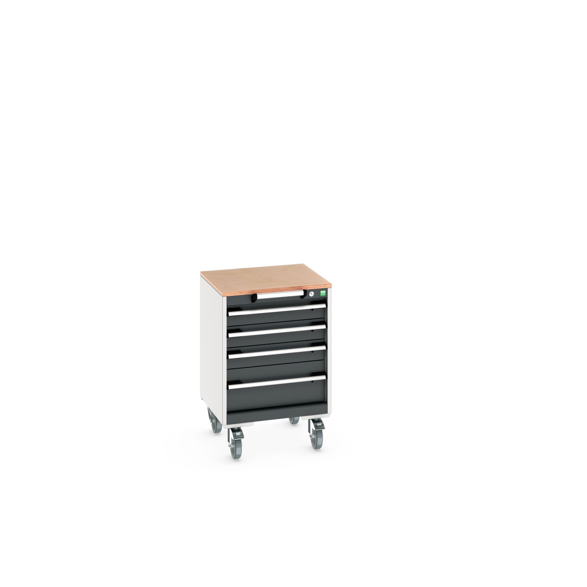 Bott, 4 Drawer Sheet Steel Floor Standing Storage Cabinet 790 mm 525mm, 525 mm