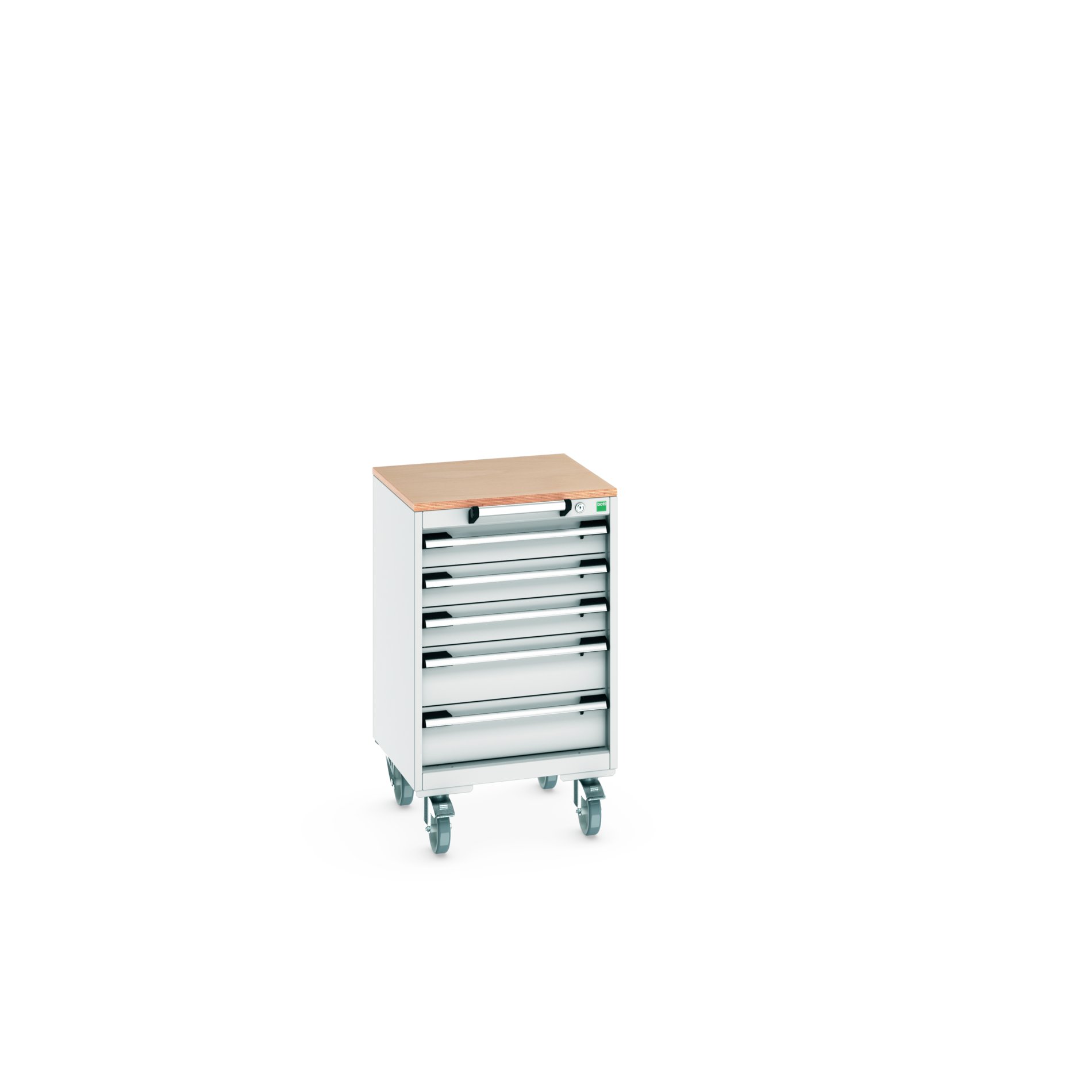 Bott, 5 Drawer Sheet Steel Floor Standing Storage Cabinet 890 mm 525mm, 525 mm