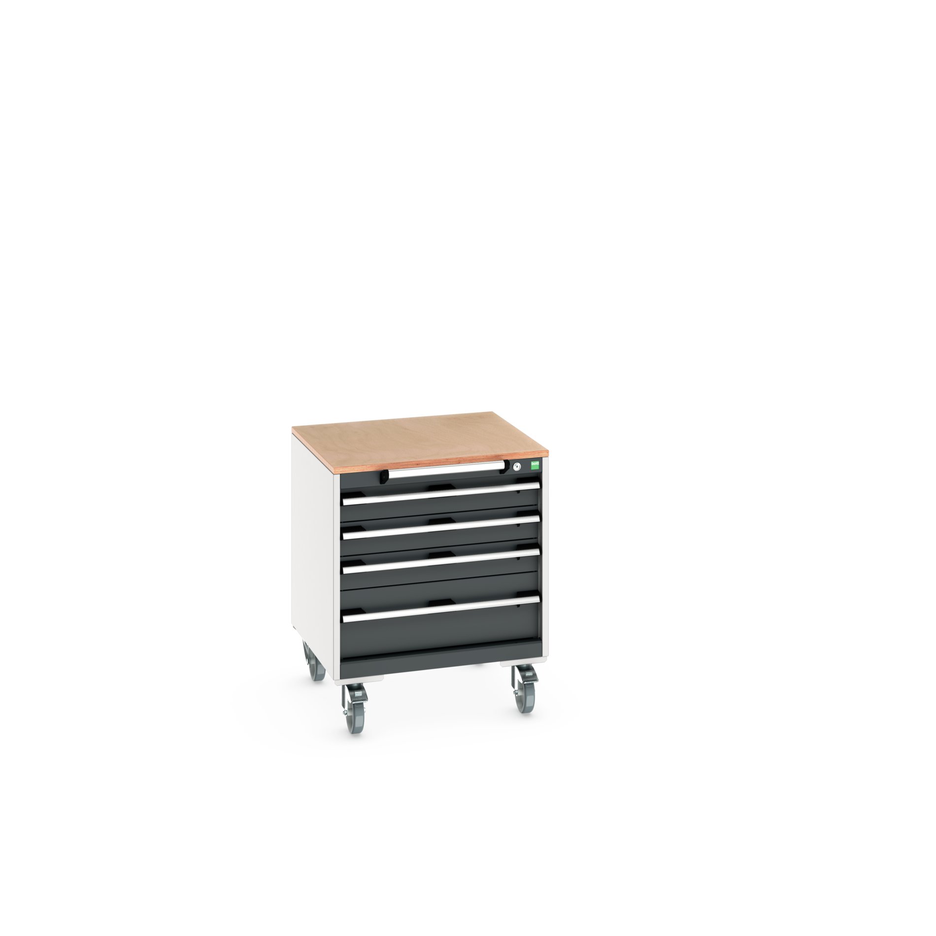 Bott, 4 Drawer Sheet Steel Floor Standing Storage Cabinet 790 mm 650mm, 650 mm