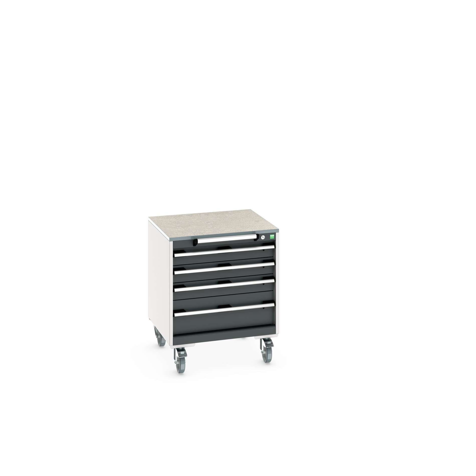 Bott, 4 Drawer Sheet Steel Floor Standing Storage Cabinet 790 mm 650mm, 650 mm