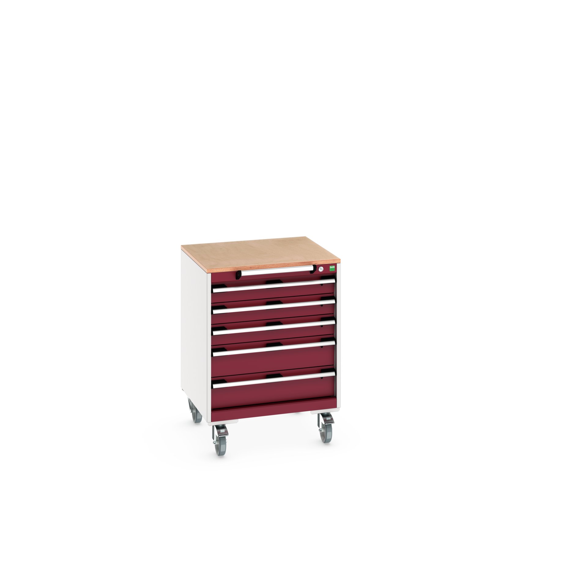 Bott, 5 Drawer Sheet Steel Floor Standing Storage Cabinet 890 mm 650mm, 650 mm