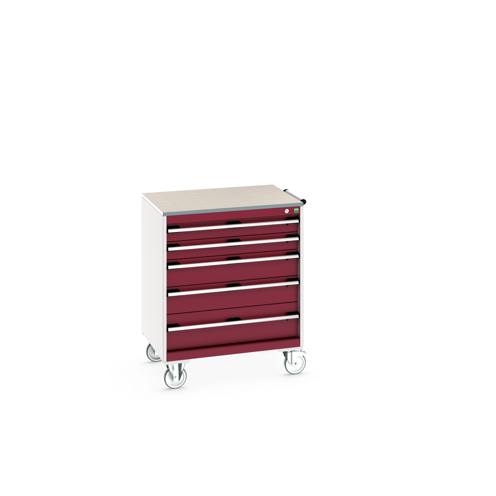 Bott, 5 Drawer Sheet Steel Floor Standing Storage Cabinet 990 mm 80mm, 650 mm