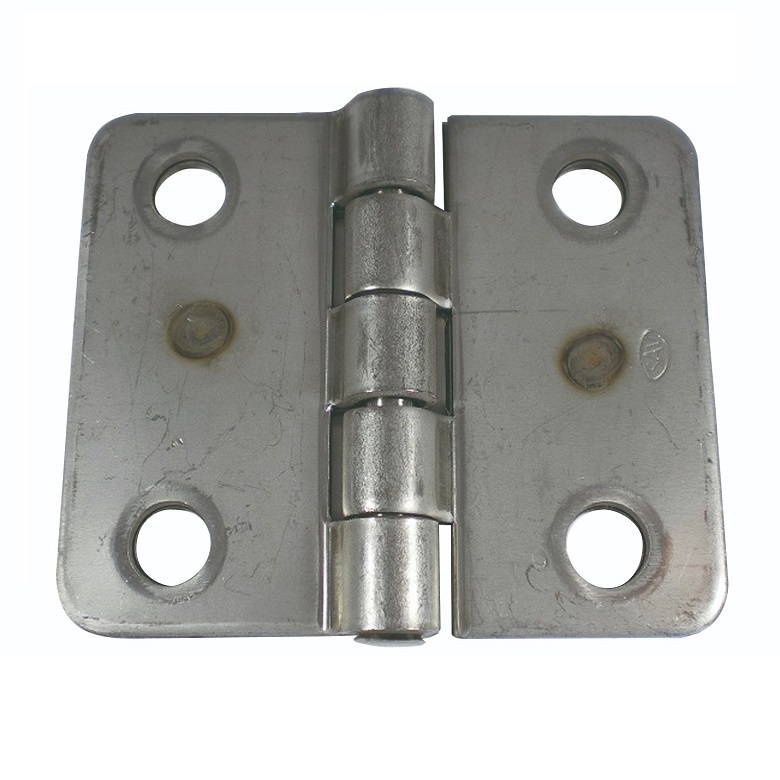 Savigny White Zinc Coated Steel Butt, Weld-on Fixing, 75 mm x 90 mm x 3 mm