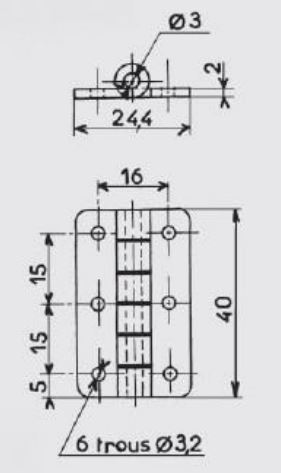 40420-zi Savigny White Zinc Plated Steel Butt, Screw-On Fixing, 40 mm x 24.4 mm x 2 mm