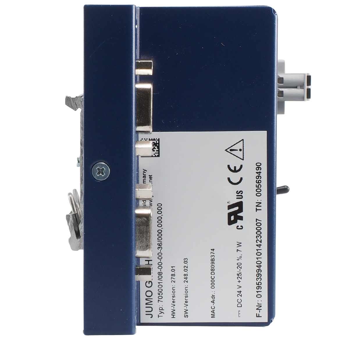 Jumo 705001 Series Controller for Use with 705021 Series, Analog, Analogue, 24 V dc