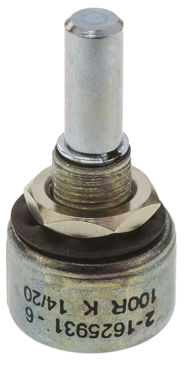 TE Connectivity M 100 Ω Rotary Potentiometer 1-Turns 1-Gang Panel Mount, 404802692032