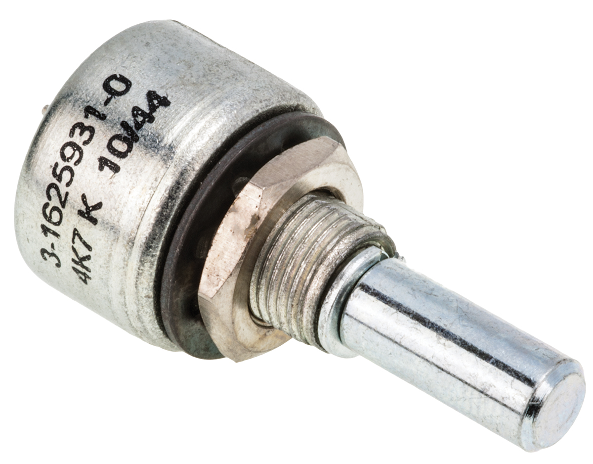 TE Connectivity M 4.7 kΩ Rotary Potentiometer 1-Turns 1-Gang Panel Mount, 404802692037