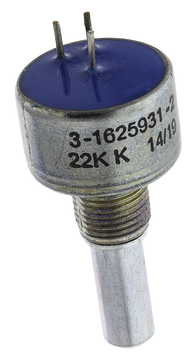 TE Connectivity M 22 kΩ Rotary Potentiometer 1-Turns 1-Gang Panel Mount, 404802692039